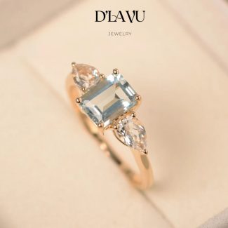 Nhẫn nữ D'lavu 01 – Aquamarine Hải Lam Ngọc