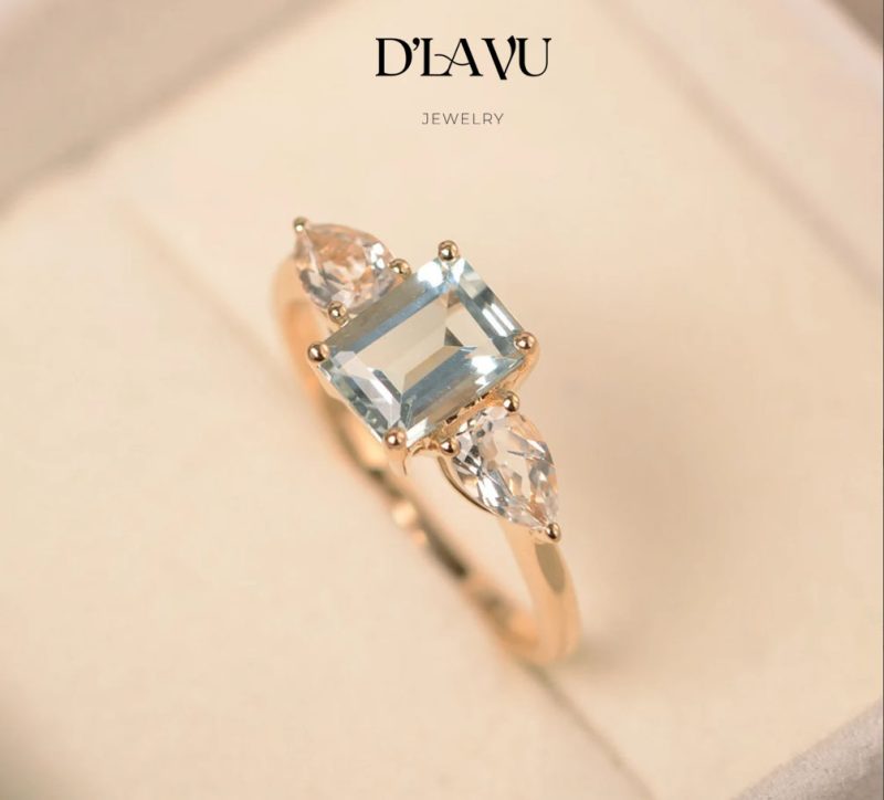 Nhẫn nữ D'lavu 01 – Aquamarine Hải Lam Ngọc