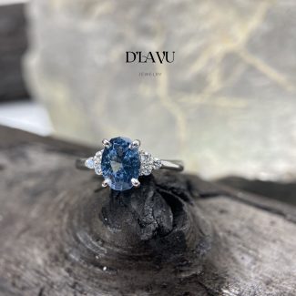 Nhẫn cầu hôn Dlavu 09 - aquamarine