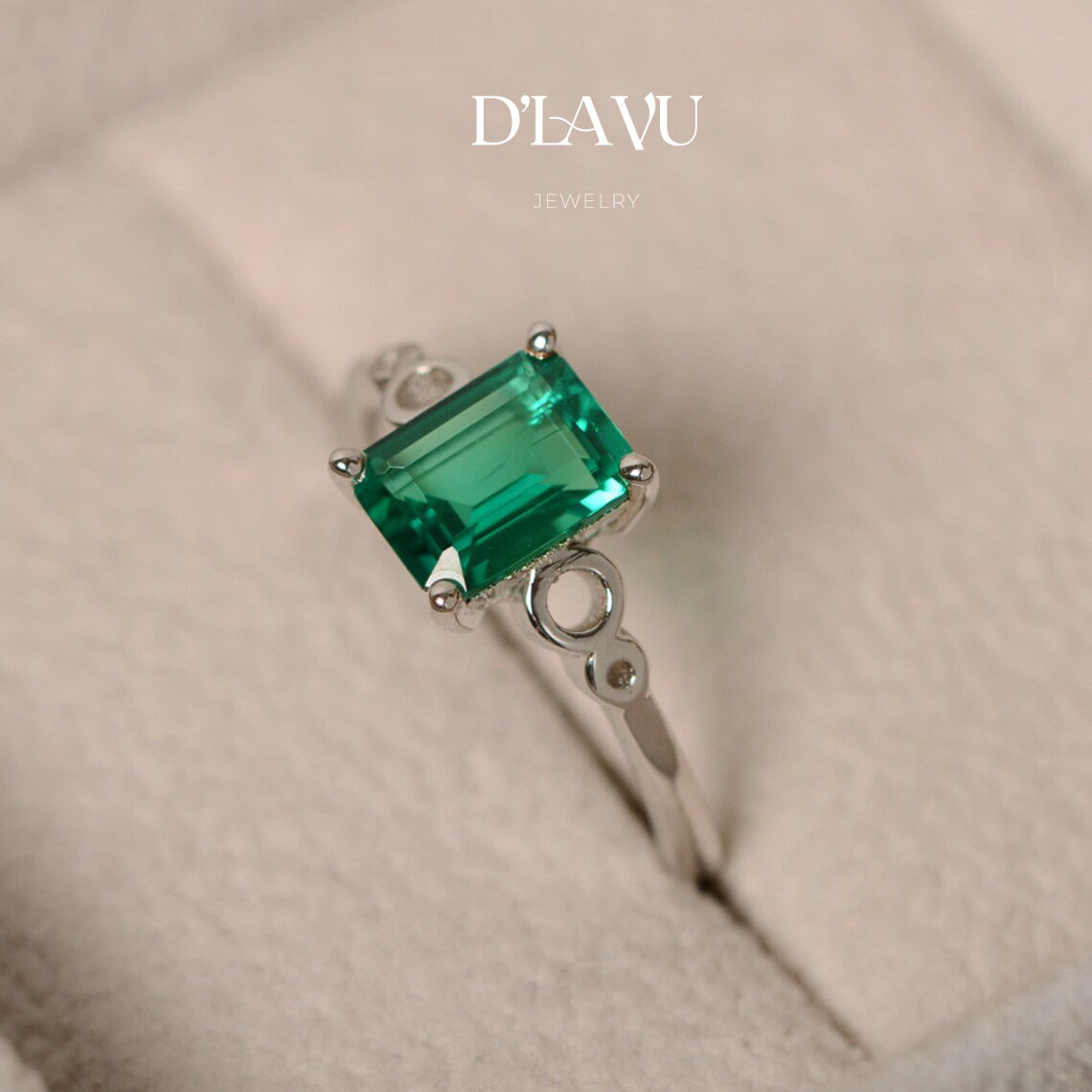 Nhẫn nữ Dlavu 29 - Ngọc lục bảo (ảnh 02)