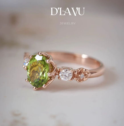 Nhẫn cầu hôn đá Peridot